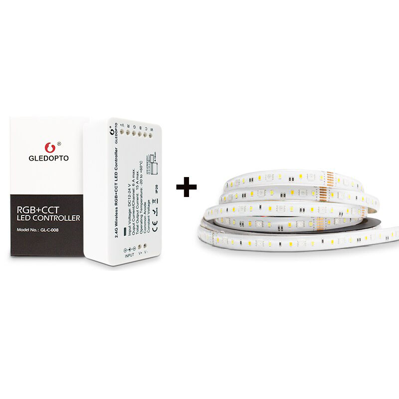 DC24V RGB+CCT ZigBee Smart Controller 16.4ft LED Strip Light Kit